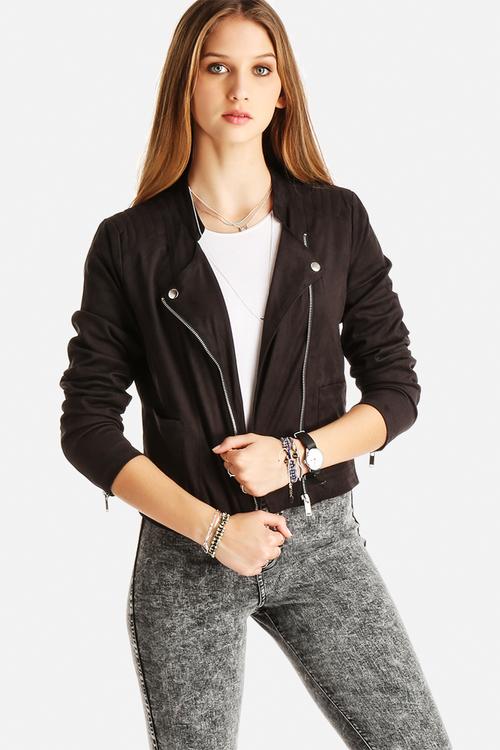 Ally Short Faux Suede Jacket