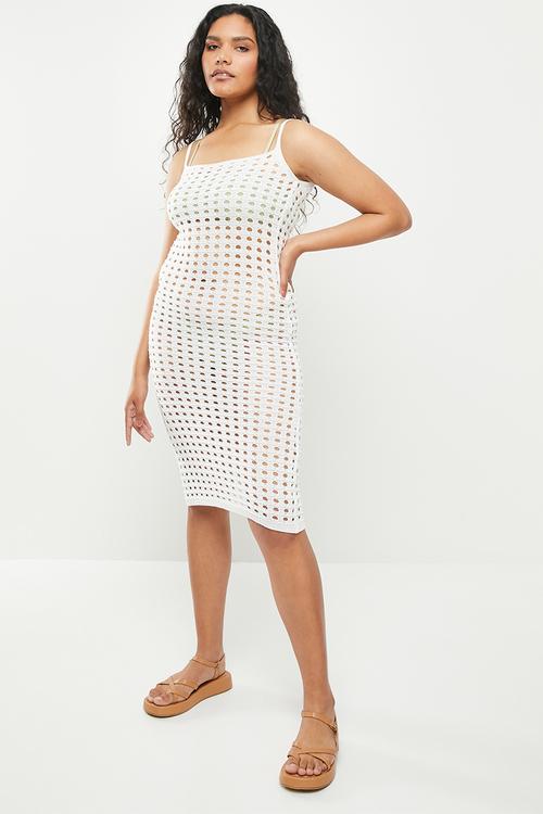 Crossed back maxi cover up - white