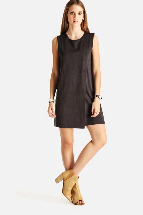 Faux Suede Mini Dress