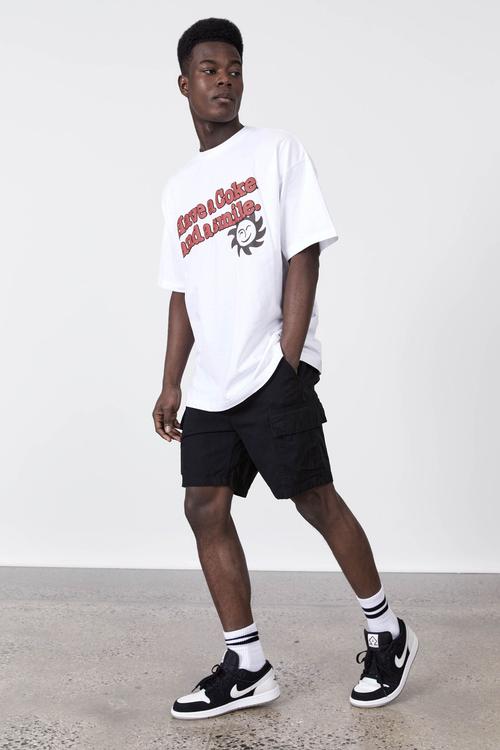 Rip stop cargo short - black
