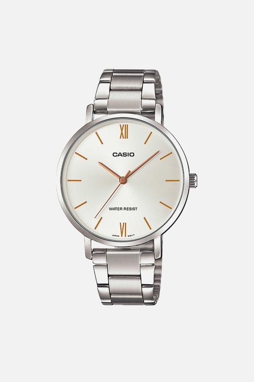 Analog round case steel - silver