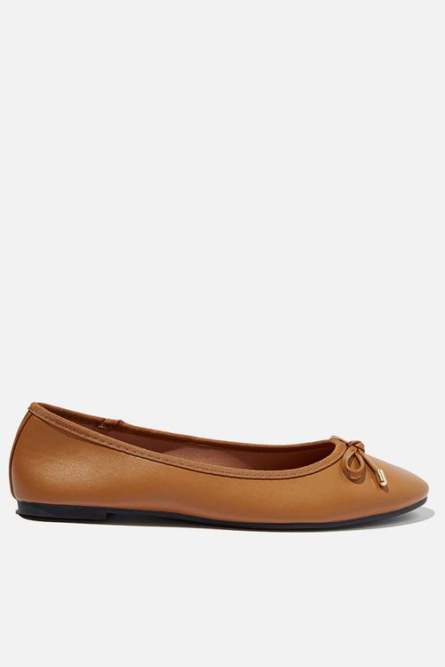 Emma bow ballerina - tan pu