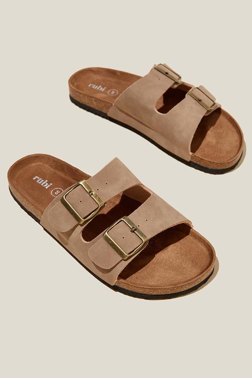 Rex double buckle slide - roebuck nubuck