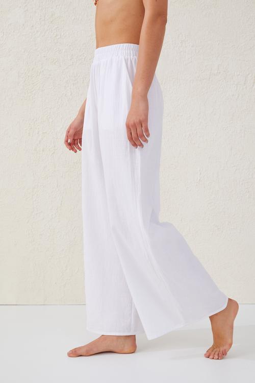 Relaxed beach pant - white