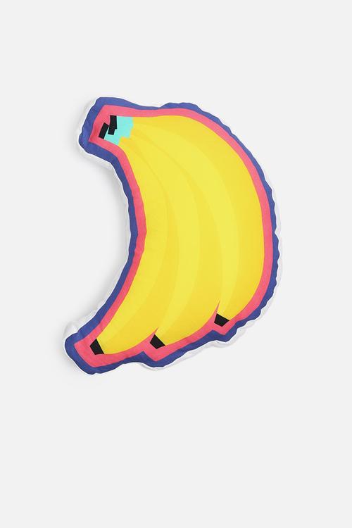 Shaped banana printed cushion