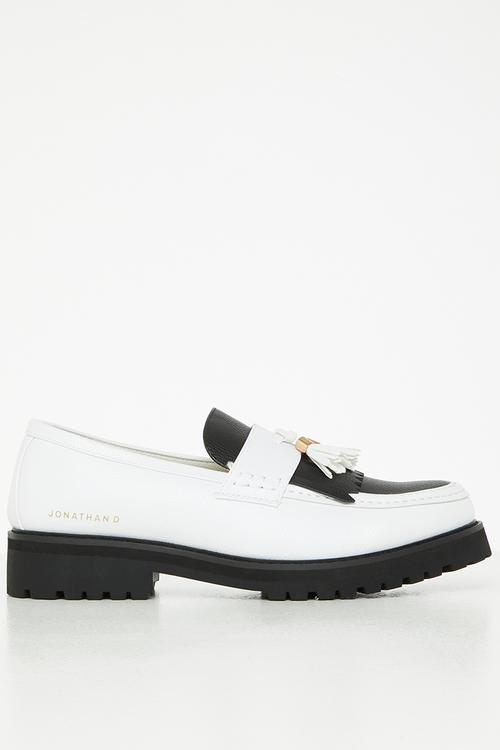 J kiltie tassel - white/black