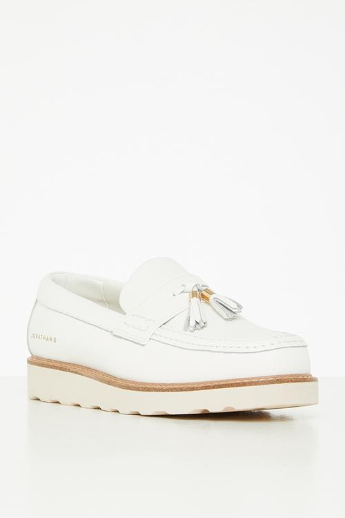 J Scout genuine leather loafer - white