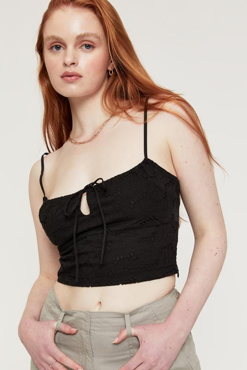 Amber sleeveless top - black