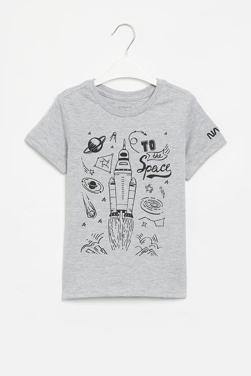 Boys nasa T-shirt - grey