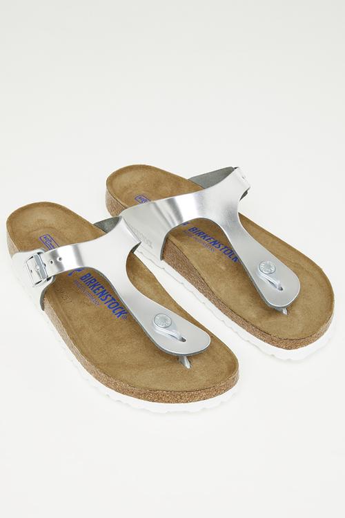 Gizeh sfb metallic leather narrow - metallic silver