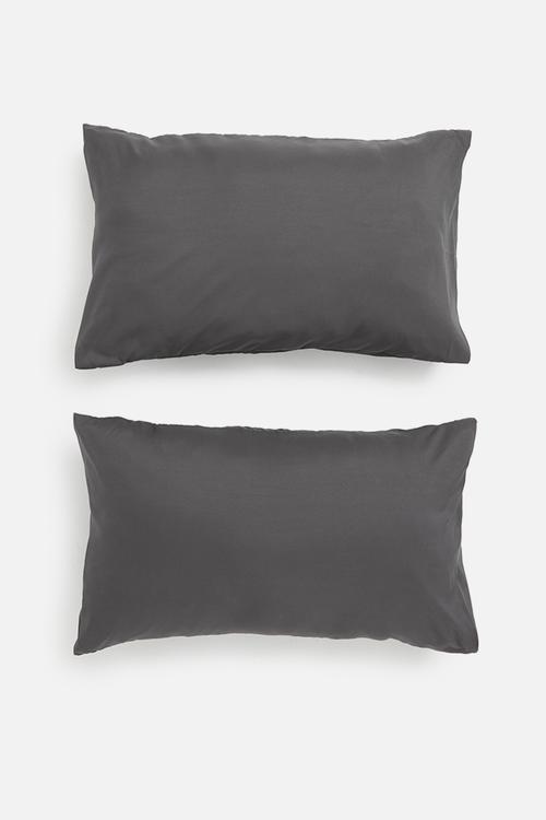 Recycled microfibre standard pillowcase set - pewter