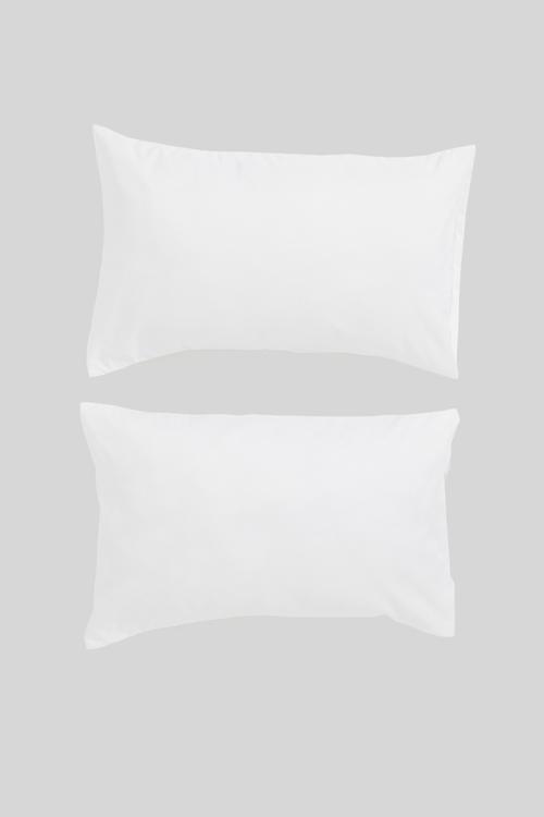 Recycled microfibre standard pillowcase set - white