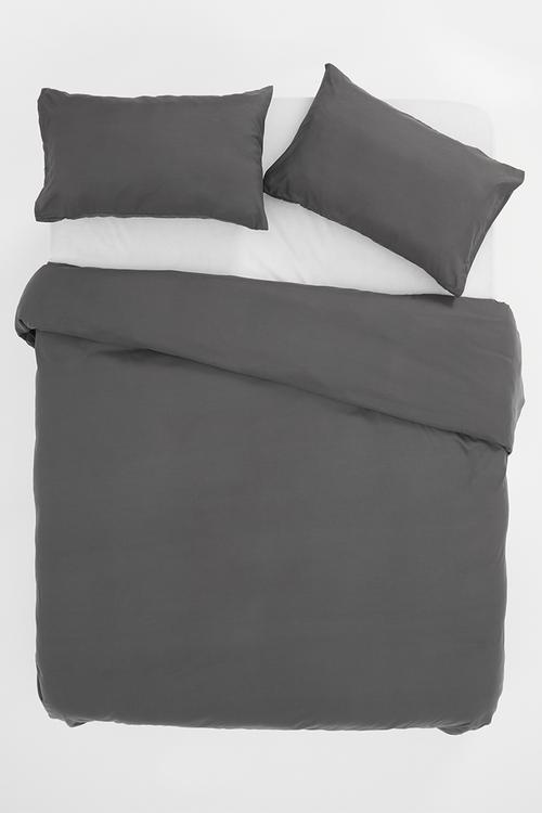 Recycled microfibre duvet set - pewter