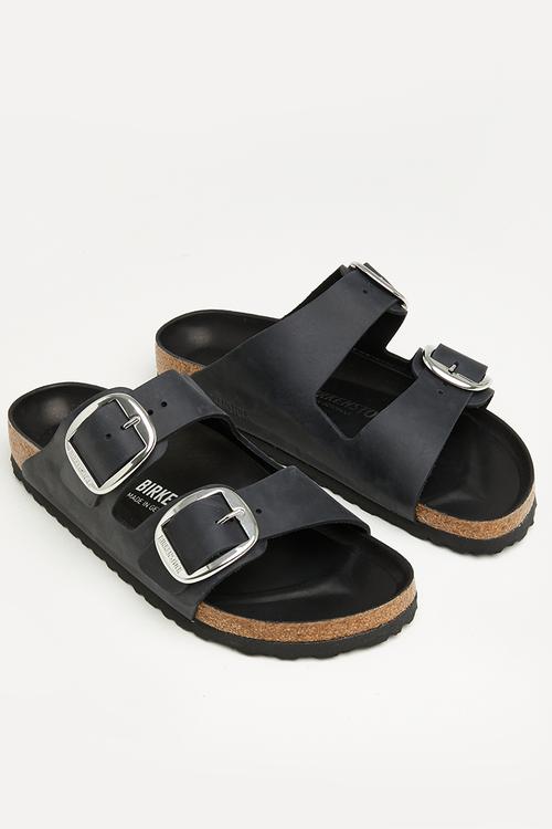 Arizona big buckle oiled leather narrow - black