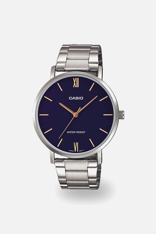Analog ss watch - silver & blue