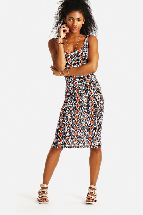 Imelda Square Neck Midi Dress