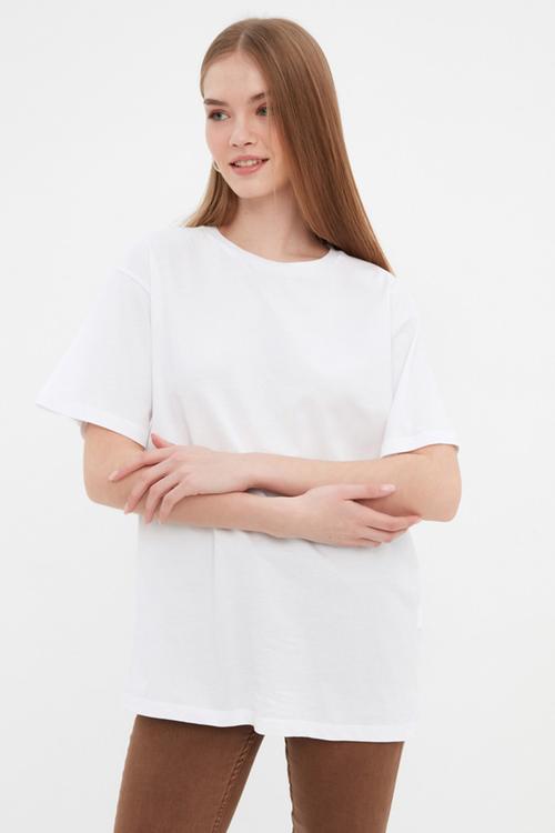 Printed boyfriend T-shirt - white