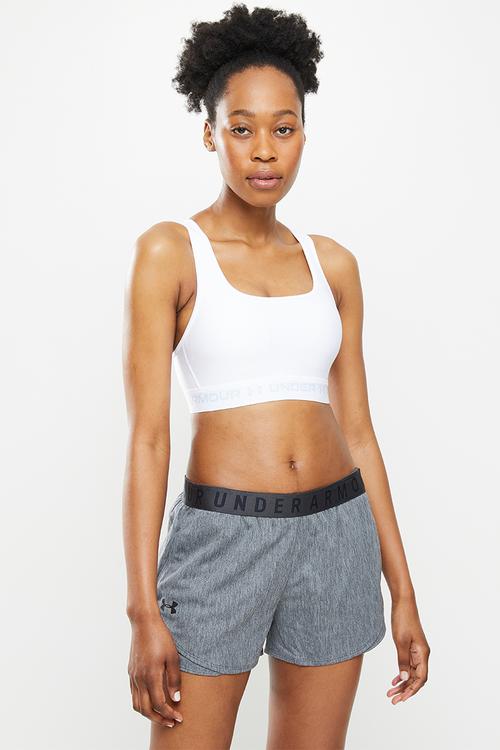 Ua crossback mid bra - white