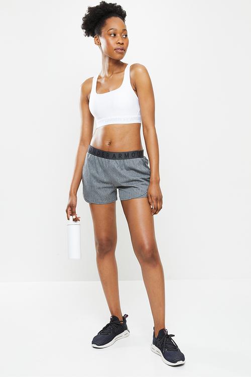 Ua crossback mid bra - white