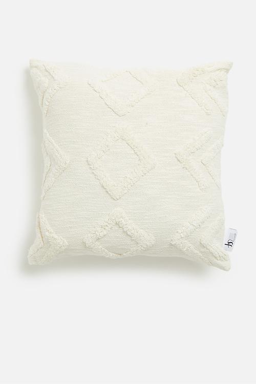 Nero woven cushion cover - white