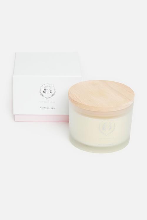 Pink champagne scented soy candle - 370g