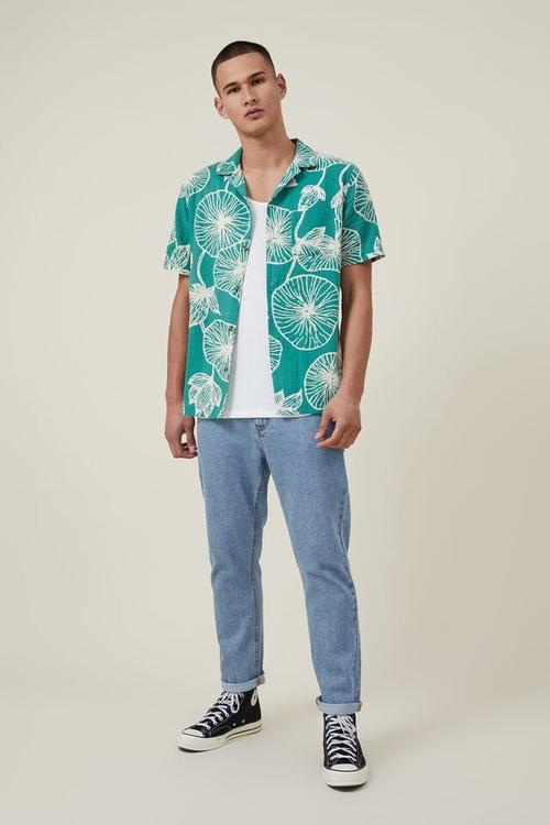 Riviera short sleeve shirt - green floral
