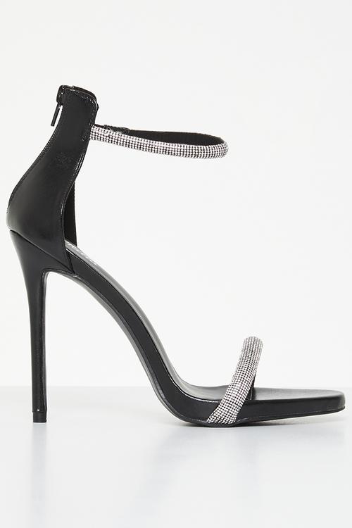Ryder ankle strap heel - black