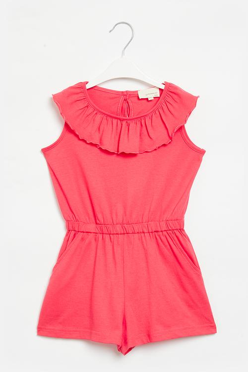 Girls summer playsuit - red