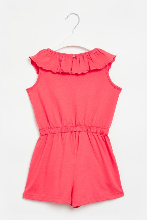 Girls summer playsuit - red