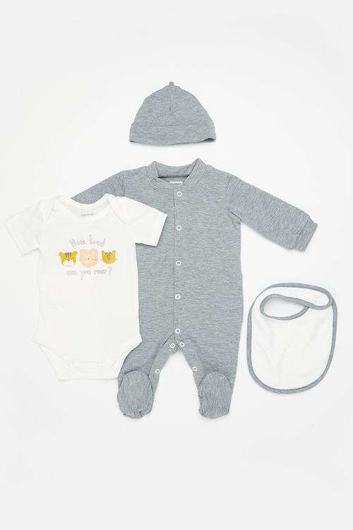 4 Piece essential set - grey melange