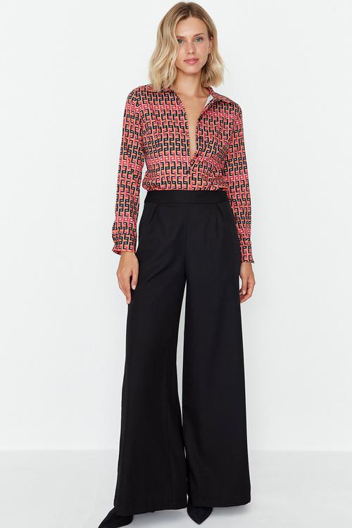 Wide leg trousers - black