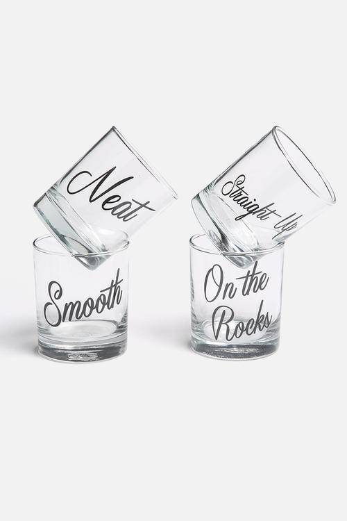 Set of 4 Typo Glasses