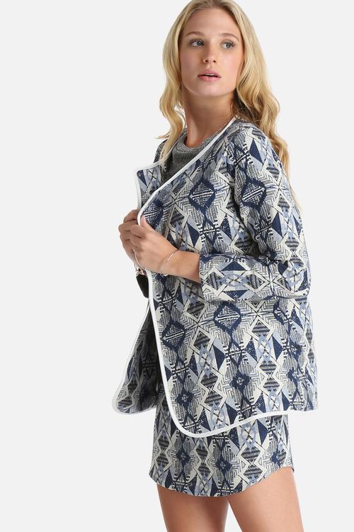 Woven Aztec Throw On Jacket