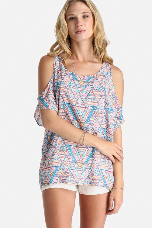 Oversized Aztec Printed Tunic Top