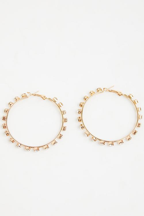 Jade hoop earrings - gold