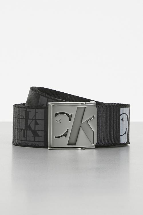 Cutout slider plaque belt - black