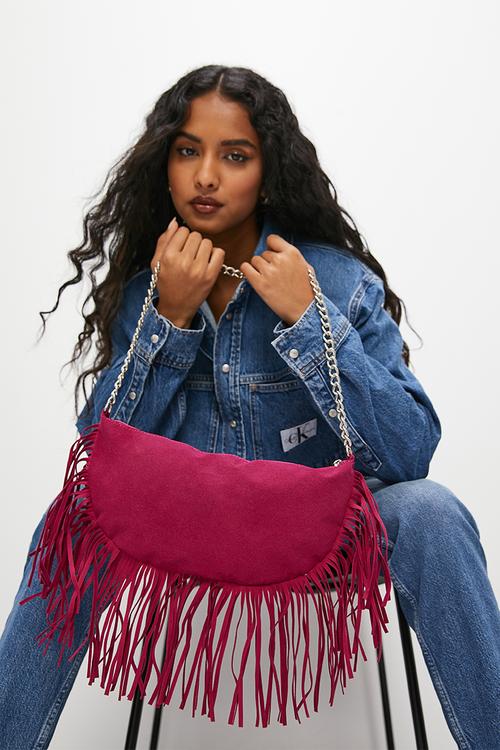 Liz fringe shoulder bag - pink