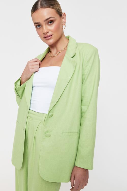 Kelsey linen blazer - grass green