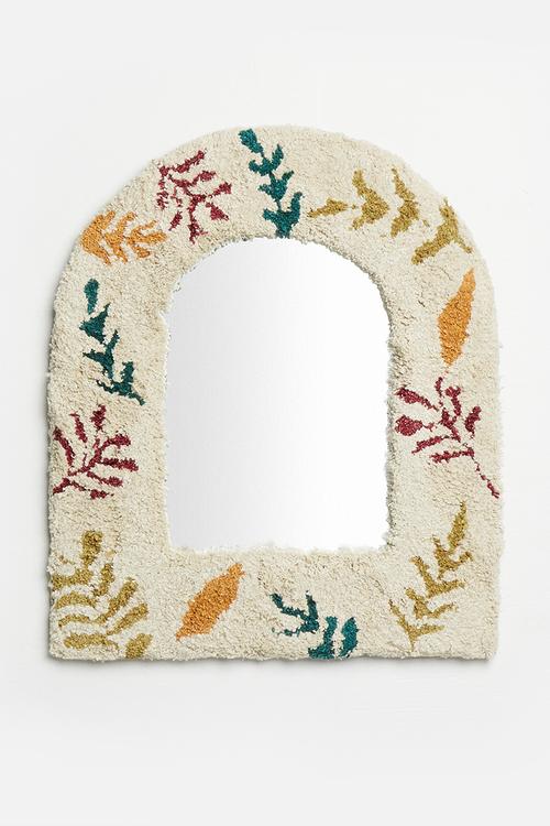 Floral tufted mirror - multi