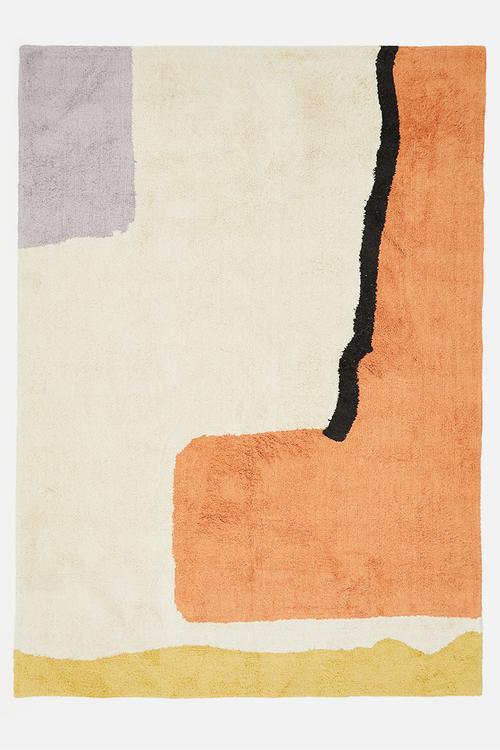 Connected cotton tufted rug - multi