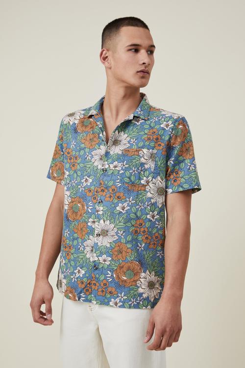 Riviera short sleeve shirt - blue floral