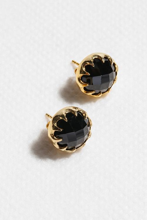 Florence Black Spinel Studs