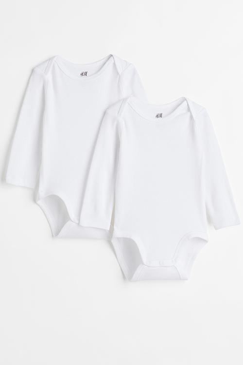 2 Pack long-sleeved bodysuits - white