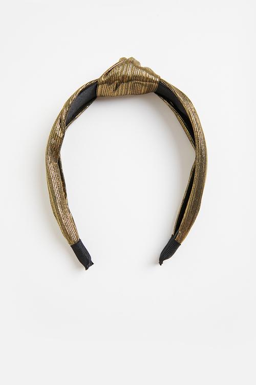 Metallic knotted headband - gold
