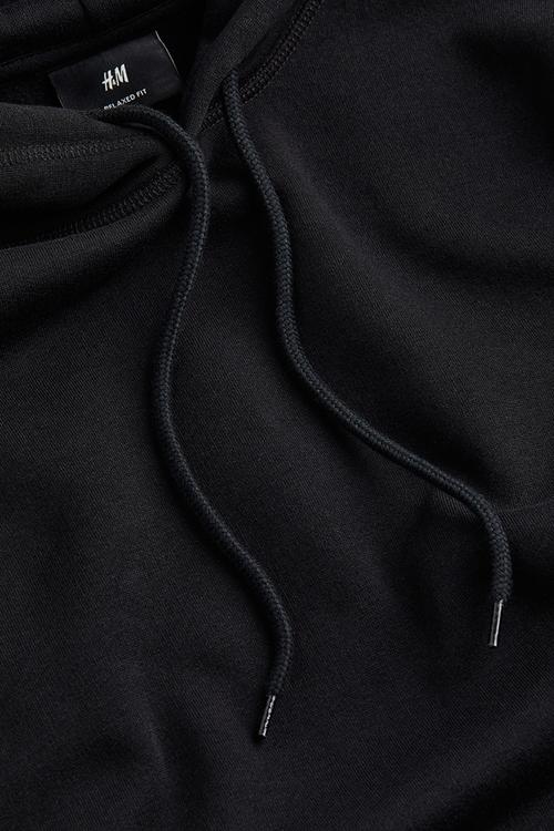 Relaxed fit hoodie - black