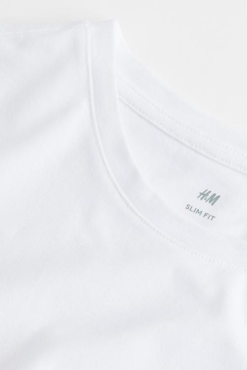 Slim fit jersey top - white