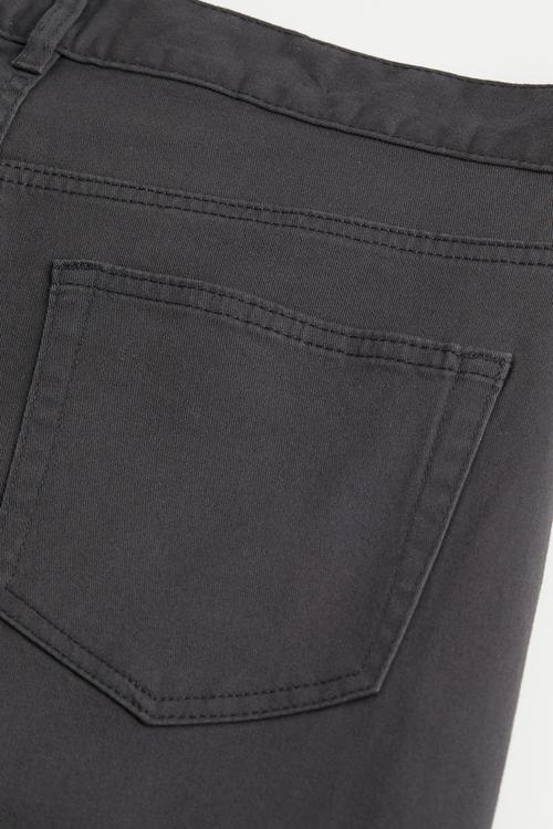Slim fit cotton twill trousers - dark grey