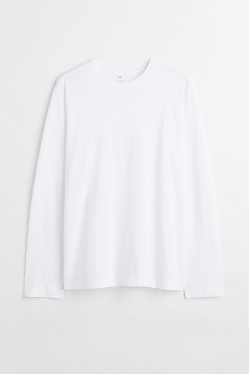 Regular fit jersey top - white