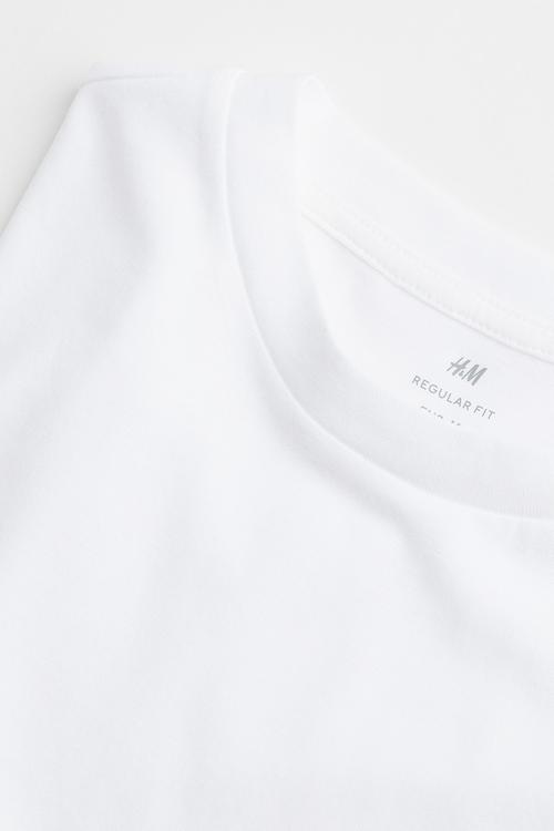 Regular fit jersey top - white