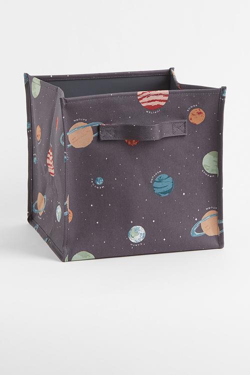 Printed storage basket - grey/multi